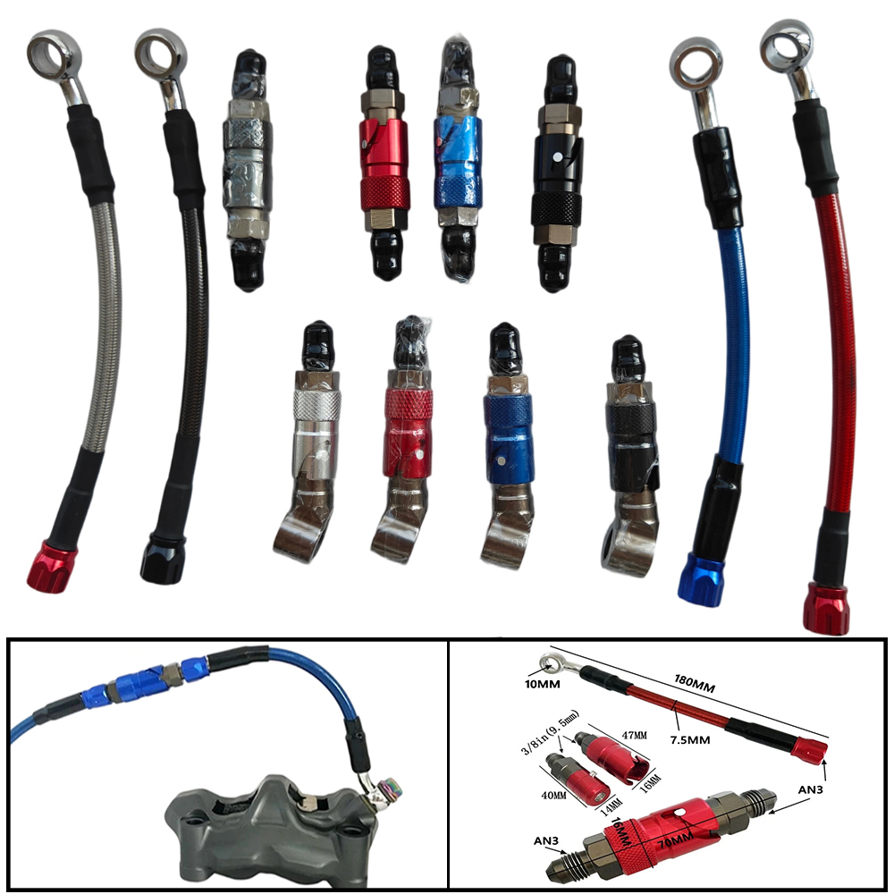 Motorcycle Brake Cable - Motorcycle AN3 Quick Connect Brake Hose