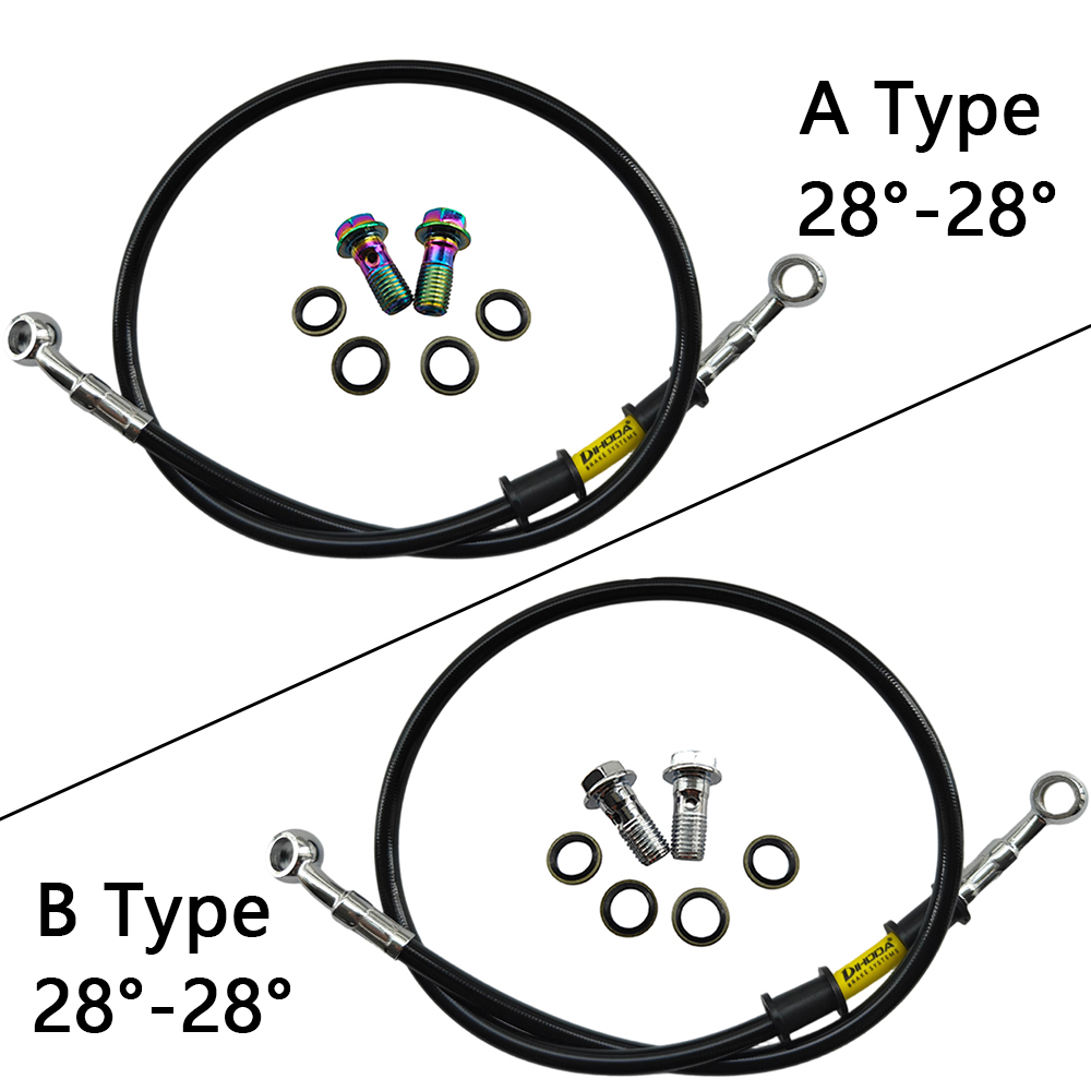 28°-28° Black Braided Stainles - Motorcycle Brake Cable ulasan dan harga
