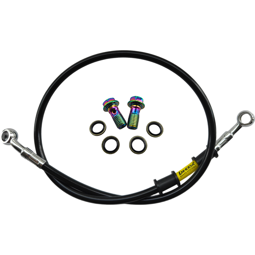 28°-28° Black Braided Stainles - Motorcycle Brake Cable ulasan dan harga