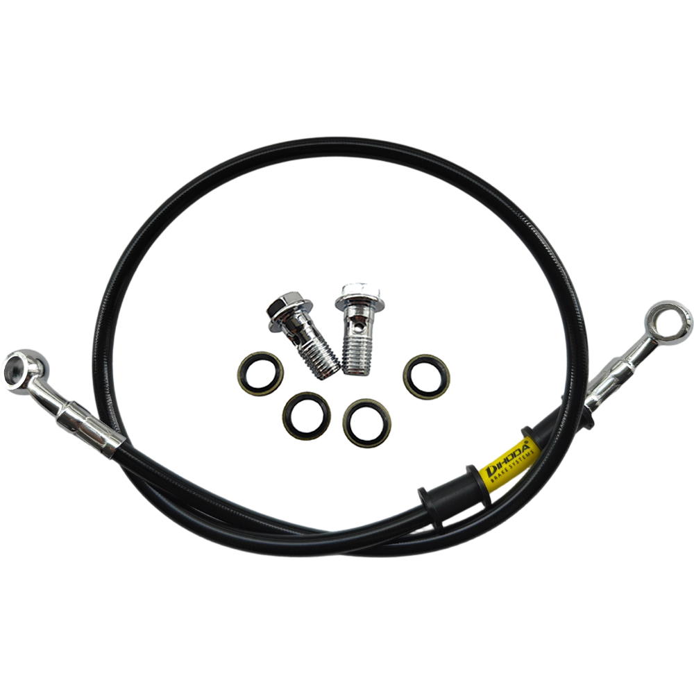 28°-28° Black Braided Stainles - Motorcycle Brake Cable ulasan dan harga