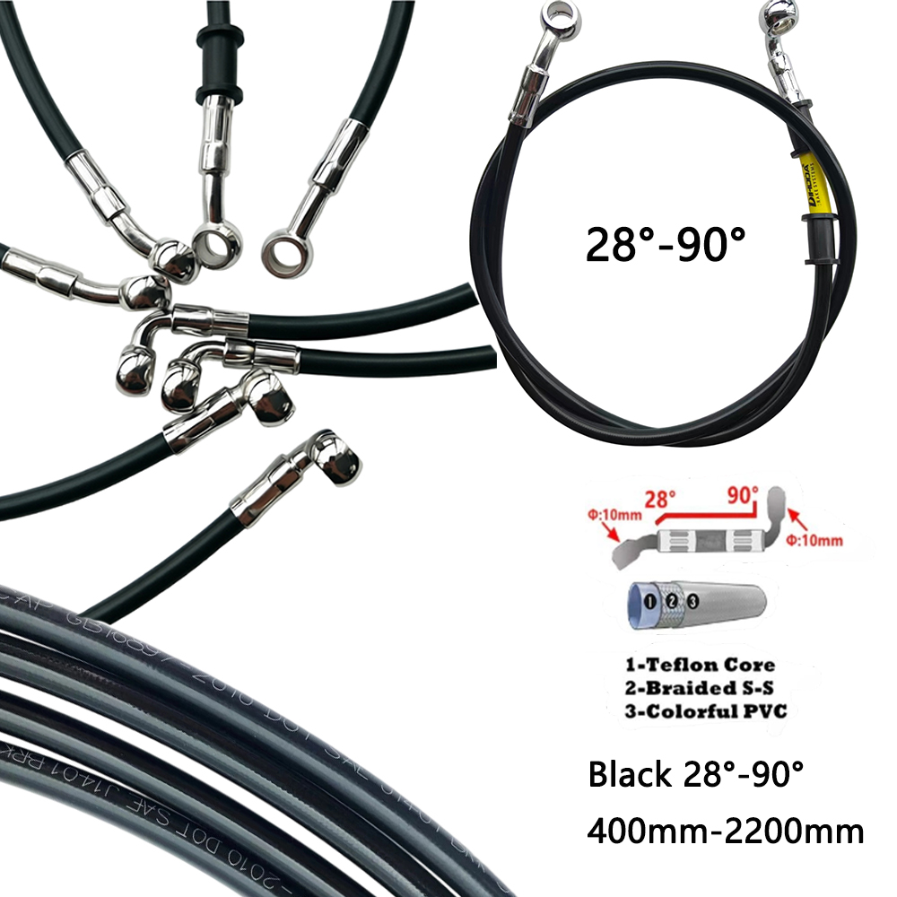 Black 28°-90° Degree Hydraulic - Motorcycle Brake Cable ulasan dan harga