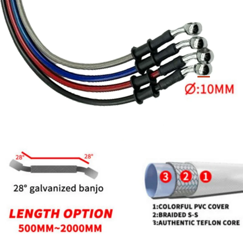 Silver 30cm To 220cm 28° 10mm  - Motorcycle Brake Cable ulasan dan harga